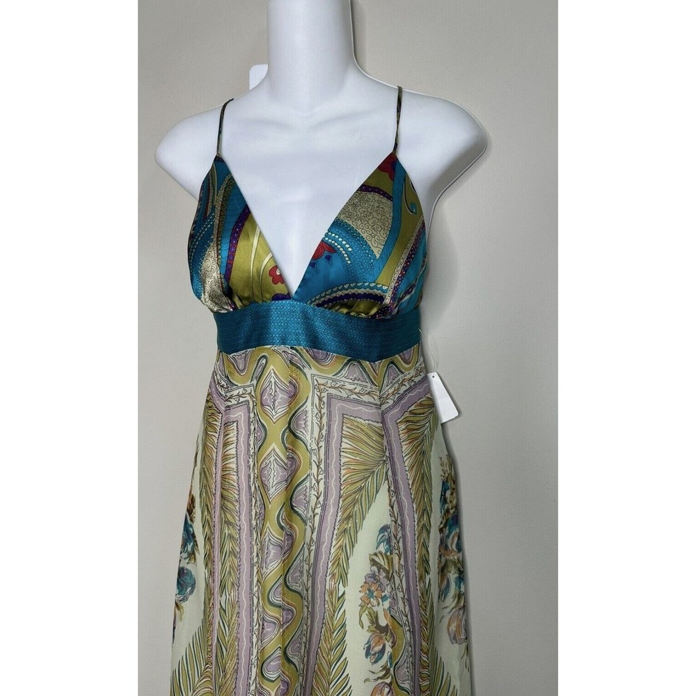 NWT~ SINGLE Brand Dress Silk Chiffon Boho Fairy Y2K Empire Art Eclectic S XS - Picture 6 of 11